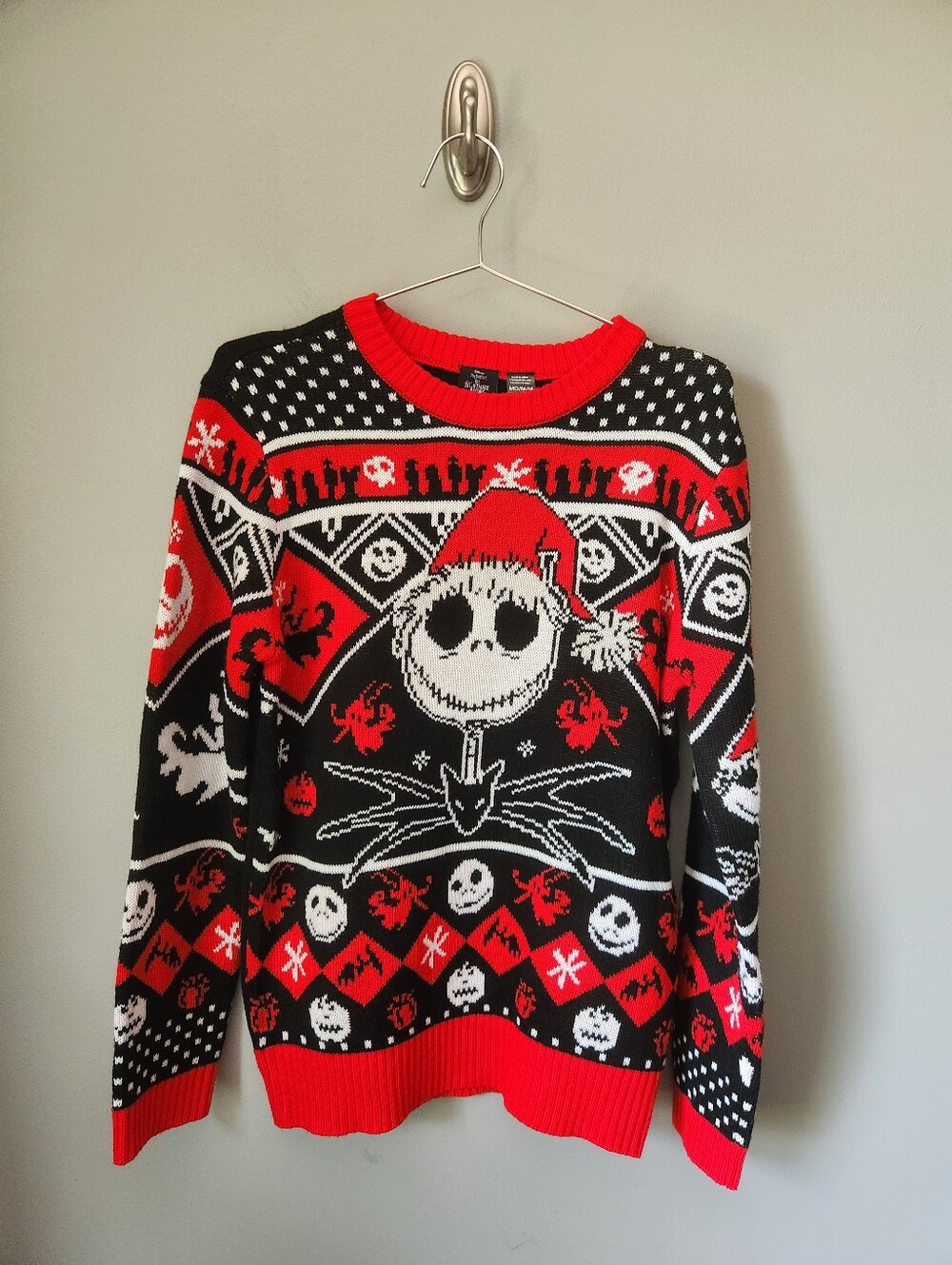 Nightmare Before Christmas Jack Skellington Sweater Red Size Medium